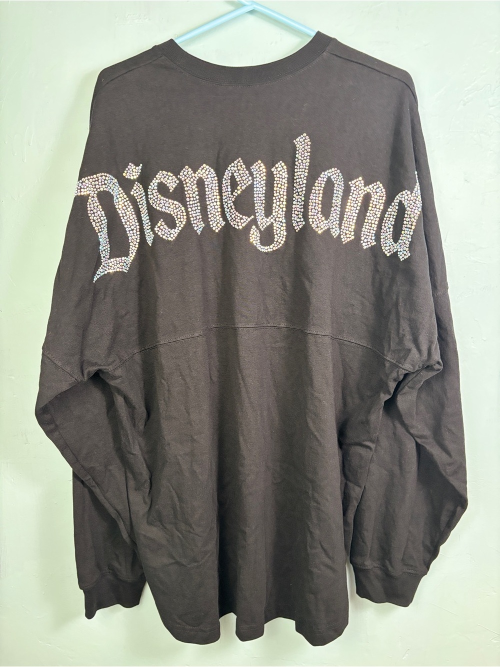 Disneyland Black Long Sleeve Rhinestone Logo Spirit Jersey Tee